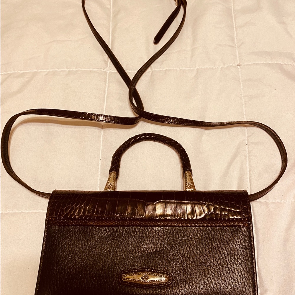 Brighton Leather cross body purse with silver